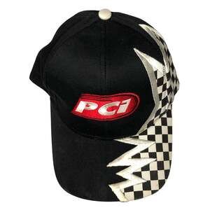 Kati Supreme Men Ball Cap Hat PCI Racing Buckle Adjust Sports Bolt Black & White